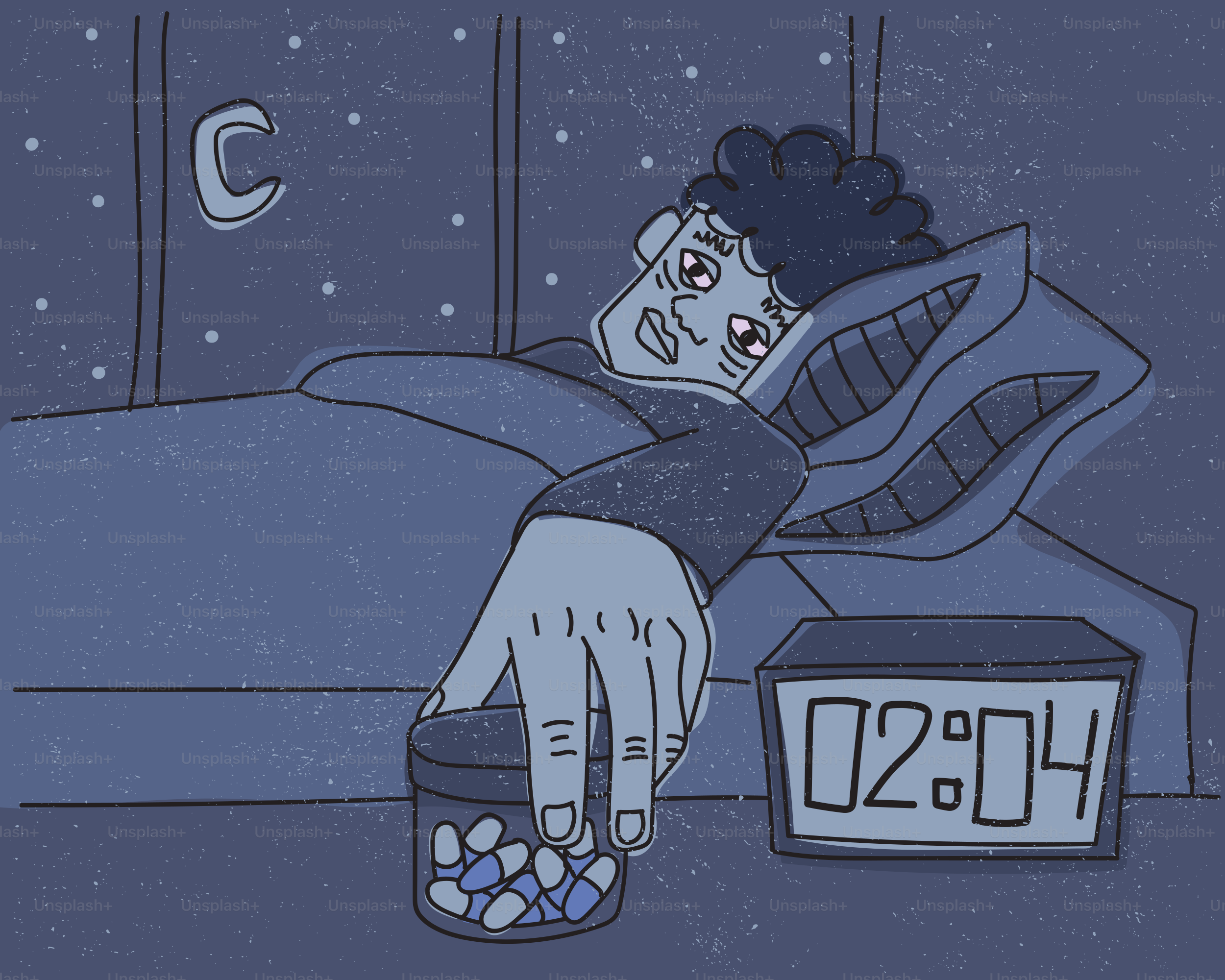 Orang lelah di tempat tidur meraih sebotol pil.