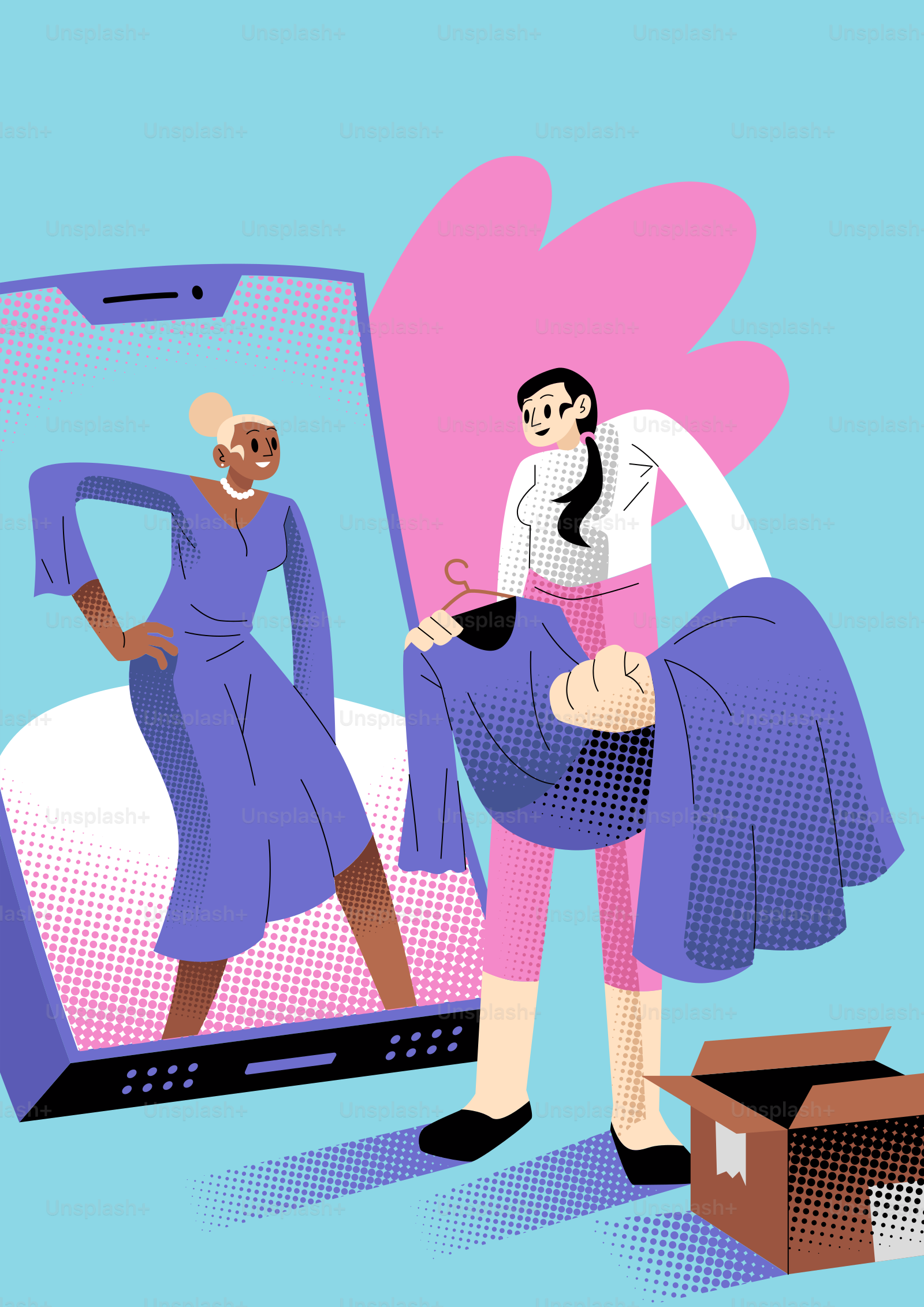 Mulher compra vestido online, recebe pacote