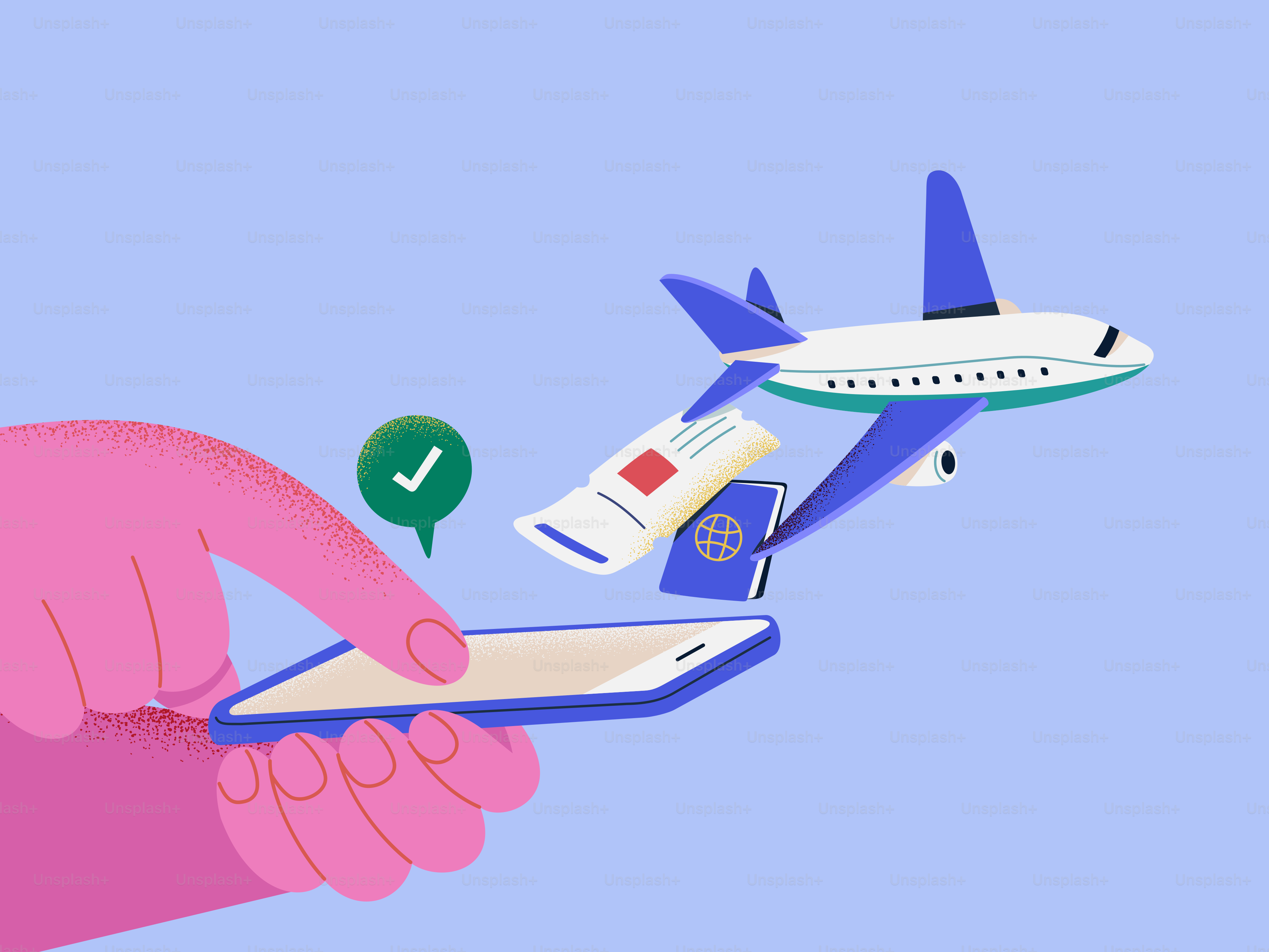 Réserver des vols et des documents de voyage sur un smartphone.