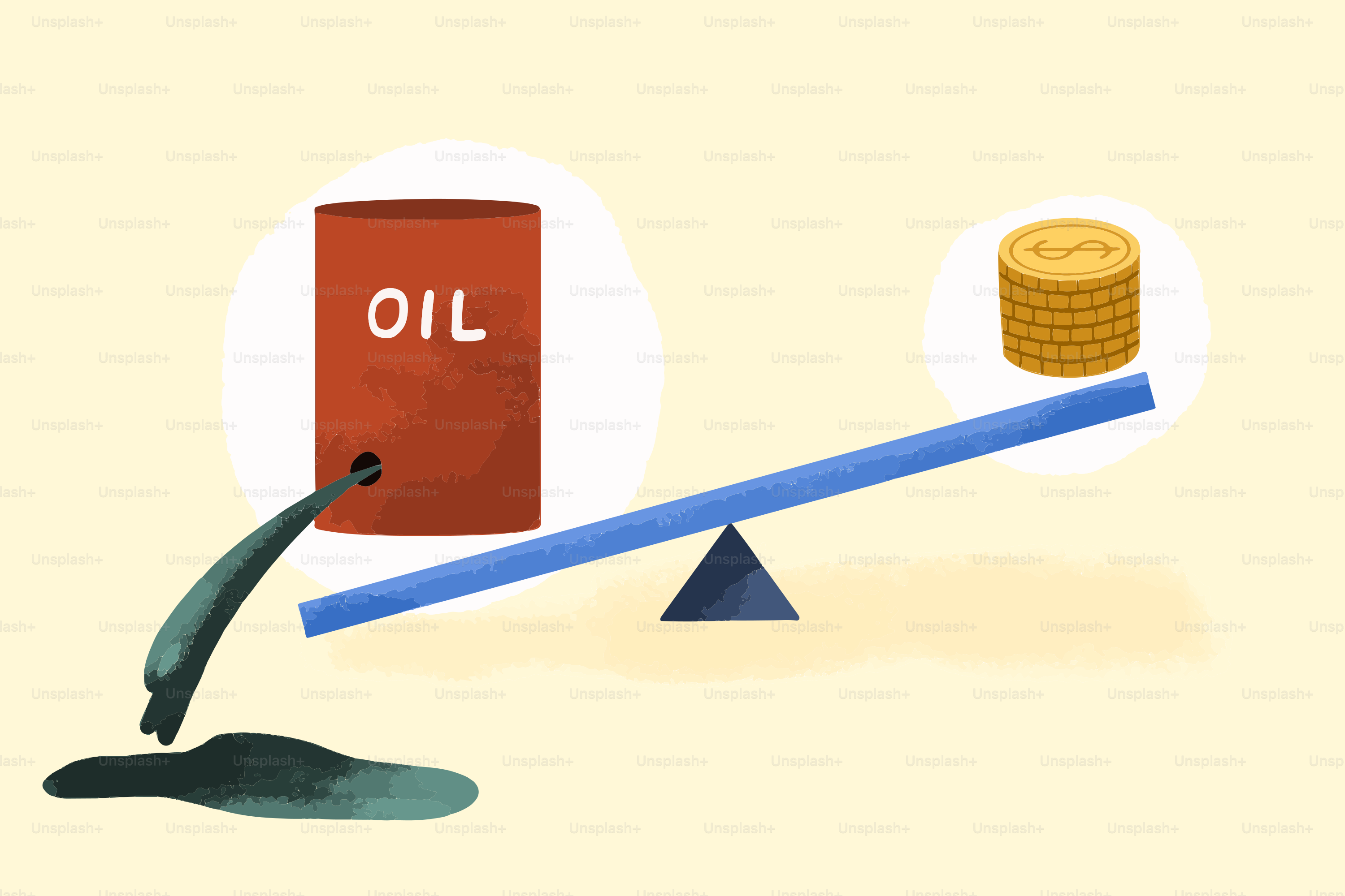 漏れる油樽の方がシーソーの金貨より重い