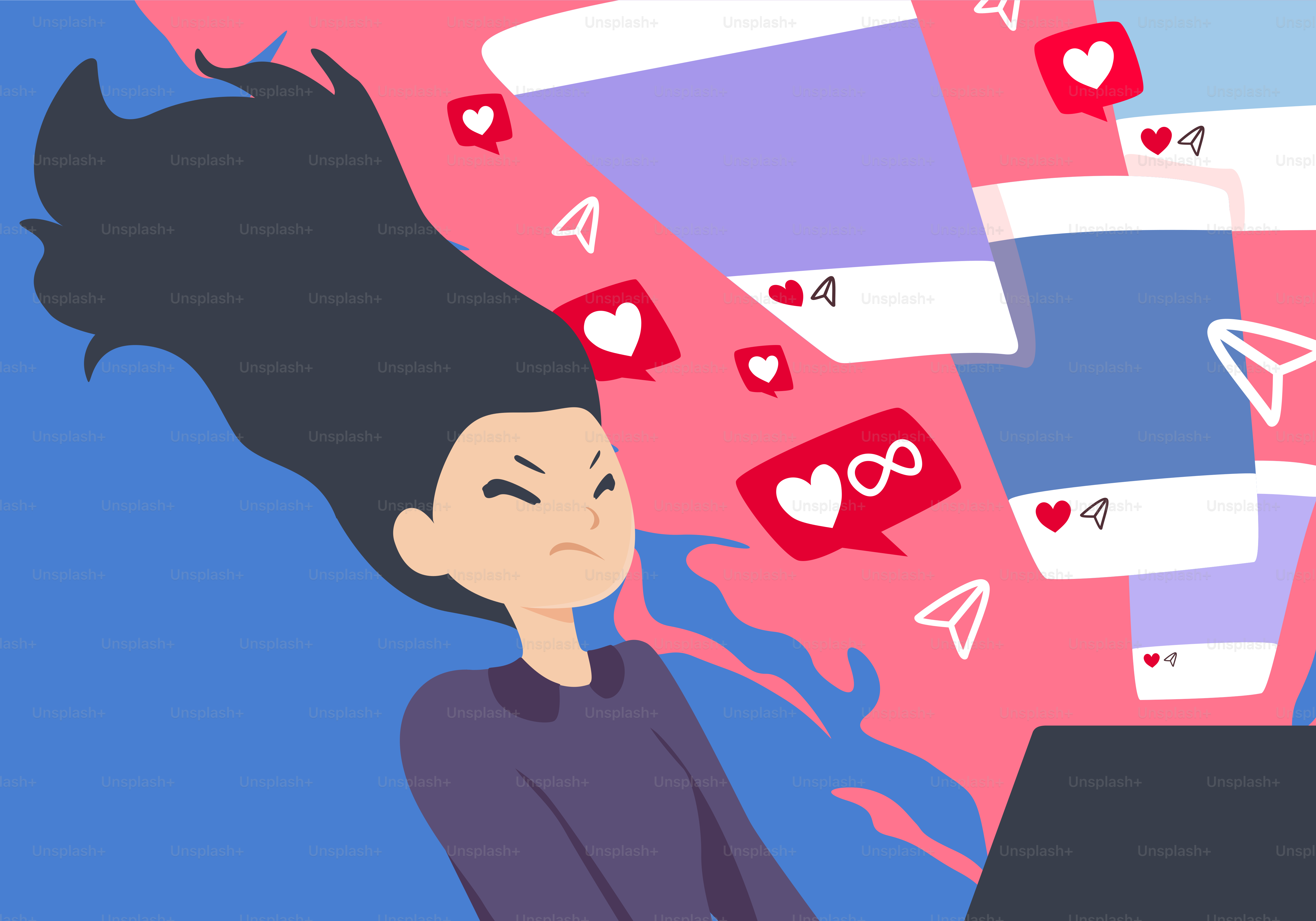 Kelebihan digital: orang yang kewalahan oleh media sosial.