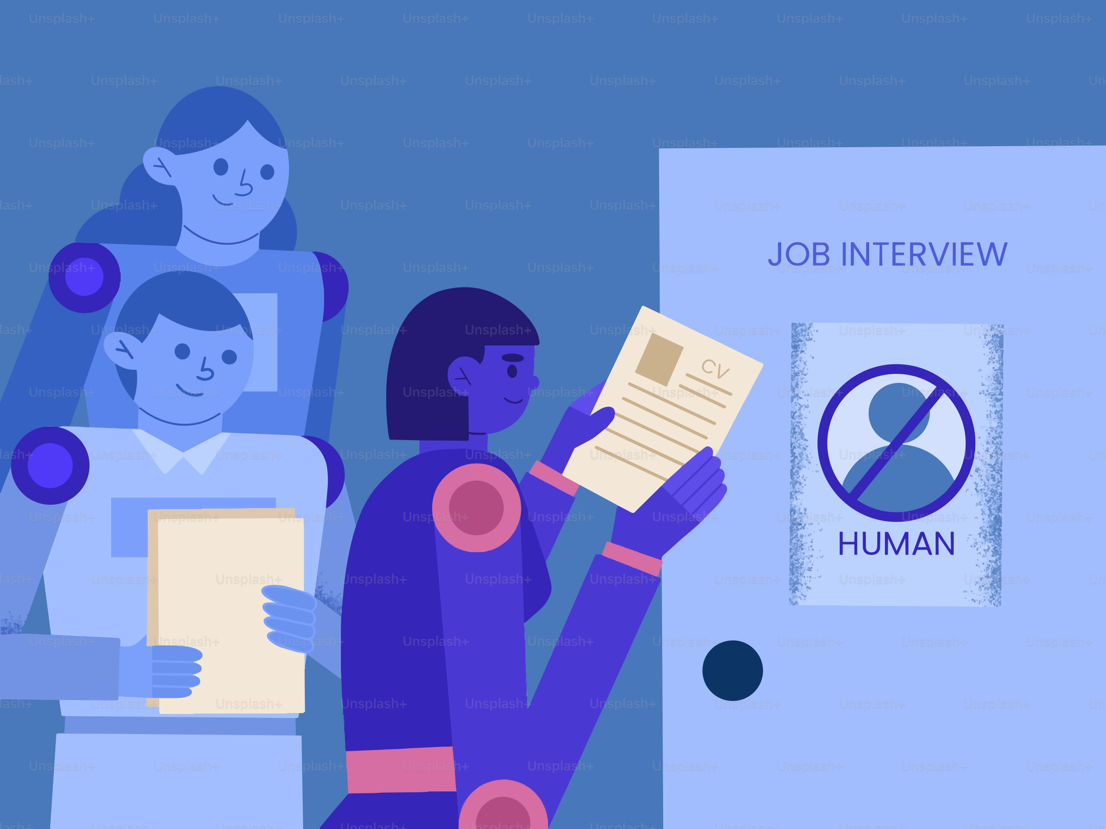 I robot partecipano al colloquio di lavoro, gli umani vietati.