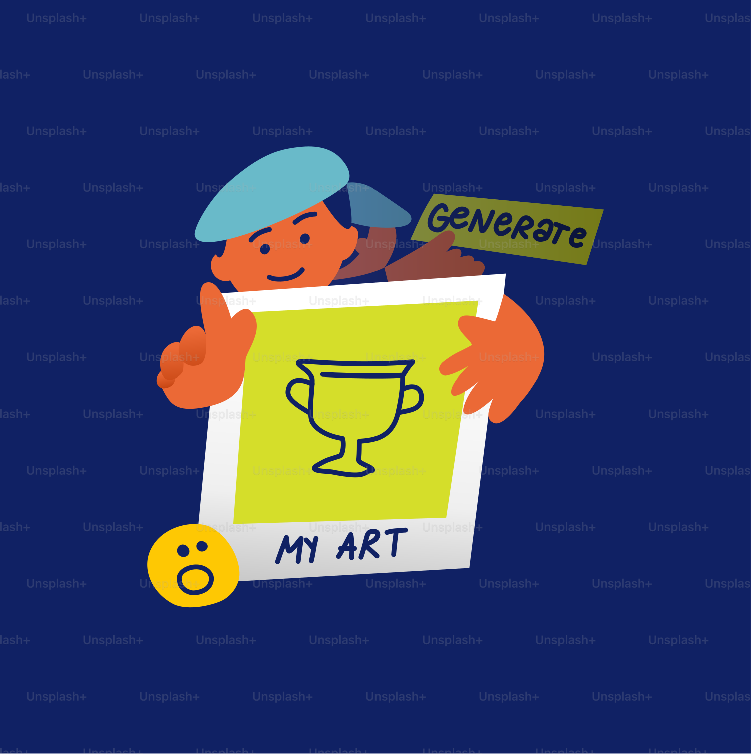 漫画家が「my art」トロフィーの絵を発表しています。