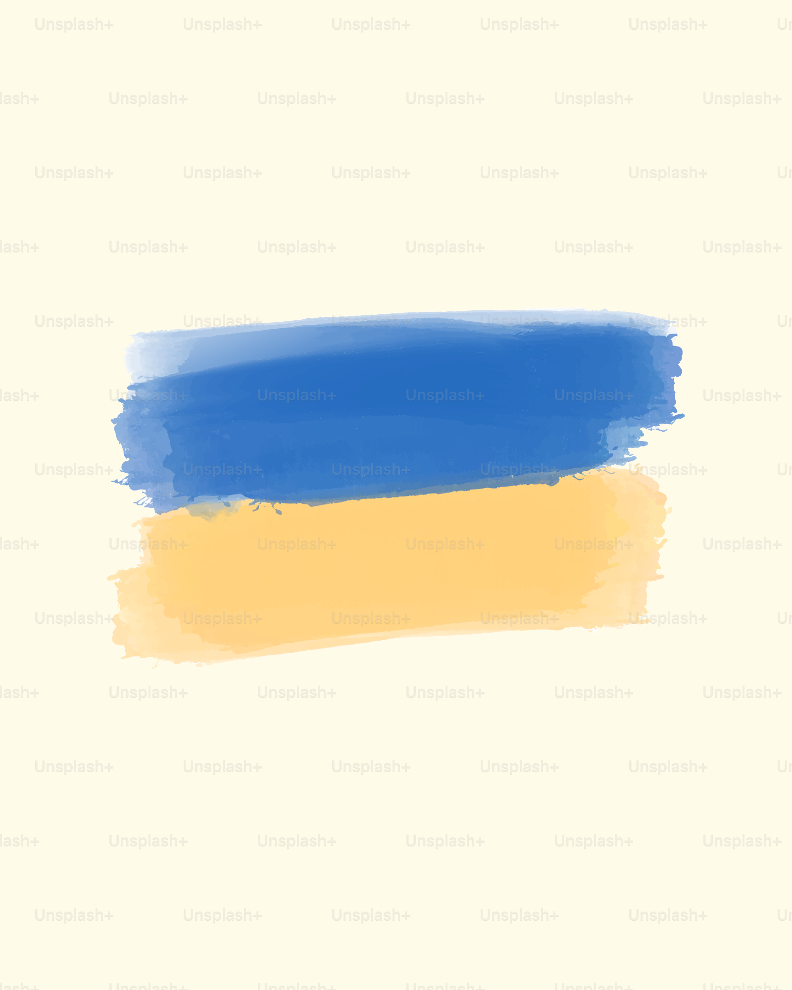 Pennellate ad acquerello che formano la bandiera ucraina blu e gialla.