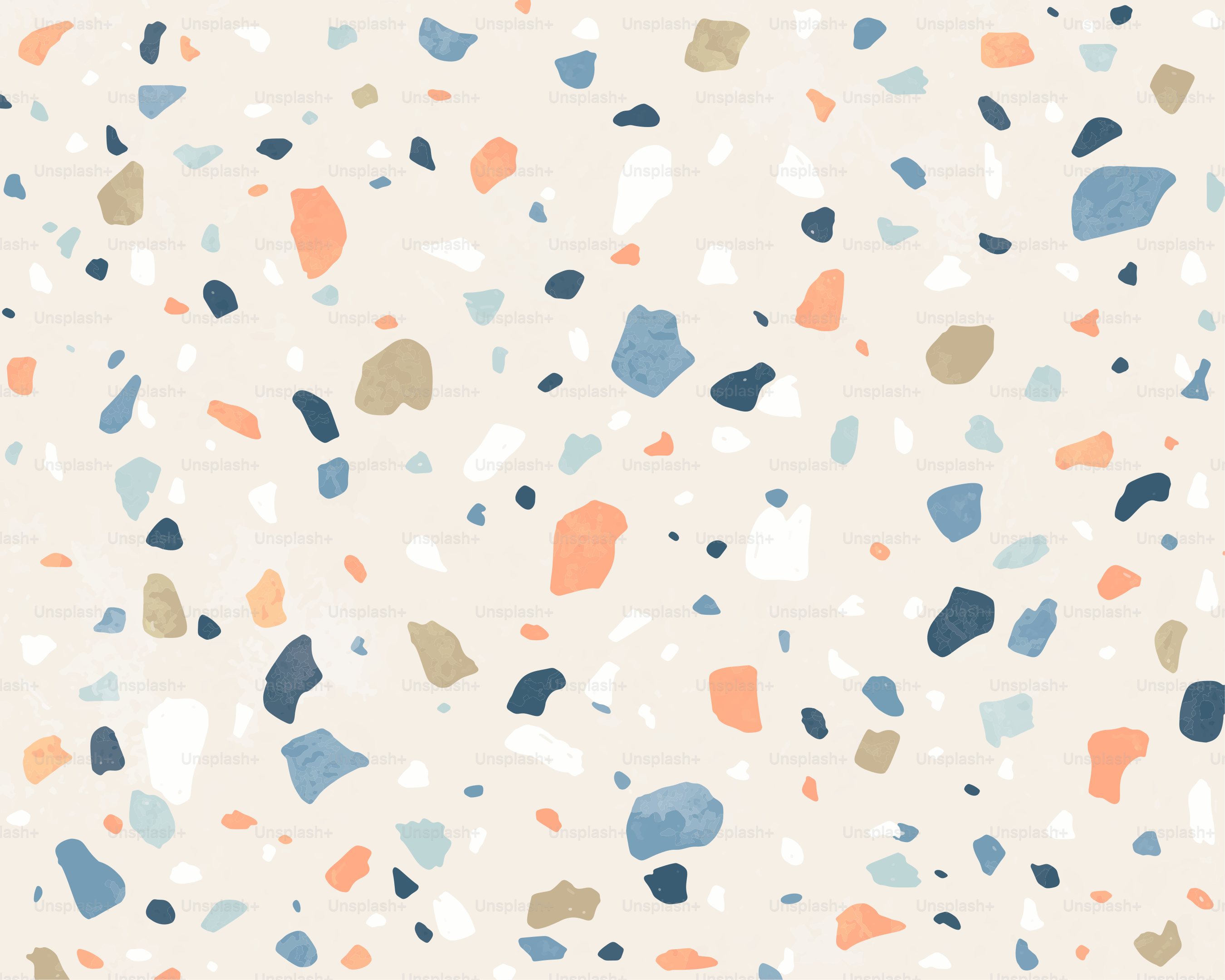 A light background with colorful terrazzo pattern chips.