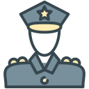 An icon of an officer in uniform with a star.