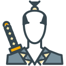 An icon of a samurai warrior with a katana.
