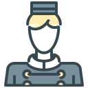 An icon of a bellhop in a uniform.