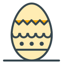 Telur paskah kuning yang dihias dengan pola