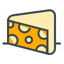 Un quartier de fromage jaune avec des trous