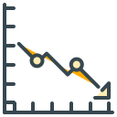 A line graph showing a significant downward trend.