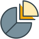 A pie chart with one slice pulled out.