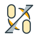 A stylized percentage sign with yellow and orange accents.