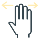 Three-finger swipe gesture with horizontal arrows