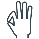 Hand making an ok gesture.