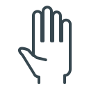An outline of a hand with four fingers