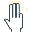 Three-finger double tap gesture icon