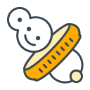 Un chupete de dibujos animados con una cara sonriente.