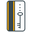 Icono de tarjeta de acceso con símbolo de clave
