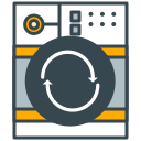 A washing machine with a refresh cycle icon