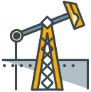 Stylized icon of an oil pump jack.