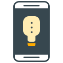 Uno smartphone che mostra un'icona a lampadina sullo schermo.