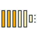 Progress bar icon with orange and yellow segments.