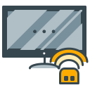 Televisor de pantalla plana con dispositivo de streaming inalámbrico.