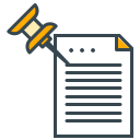 Une épingle est épinglée dans un document avec du texte.