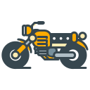 A yellow and dark grey vintage motorcycle