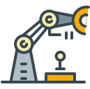 操作ジョイスティック付きのロボットアームです