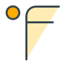 A stylized degree fahrenheit symbol on a white background.
