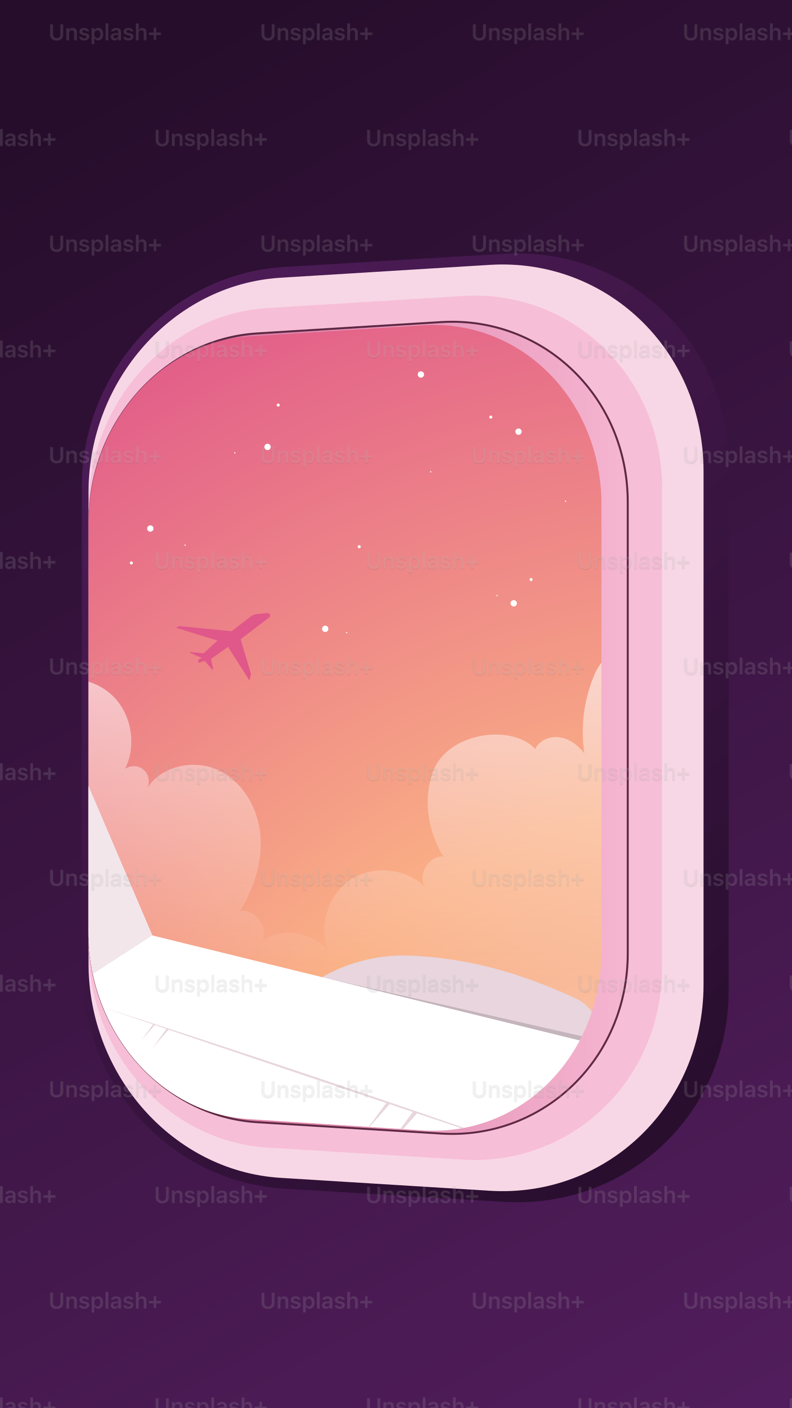 Vista dal finestrino di un aereo al tramonto con un altro aereo.