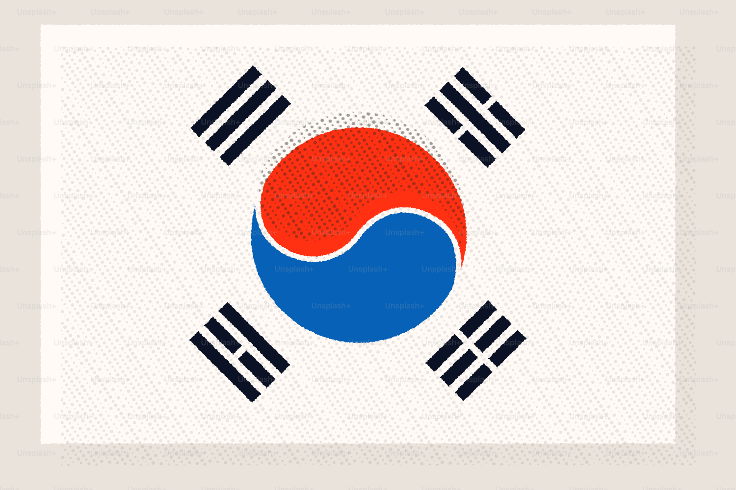 Le drapeau national de la Corée du Sud.