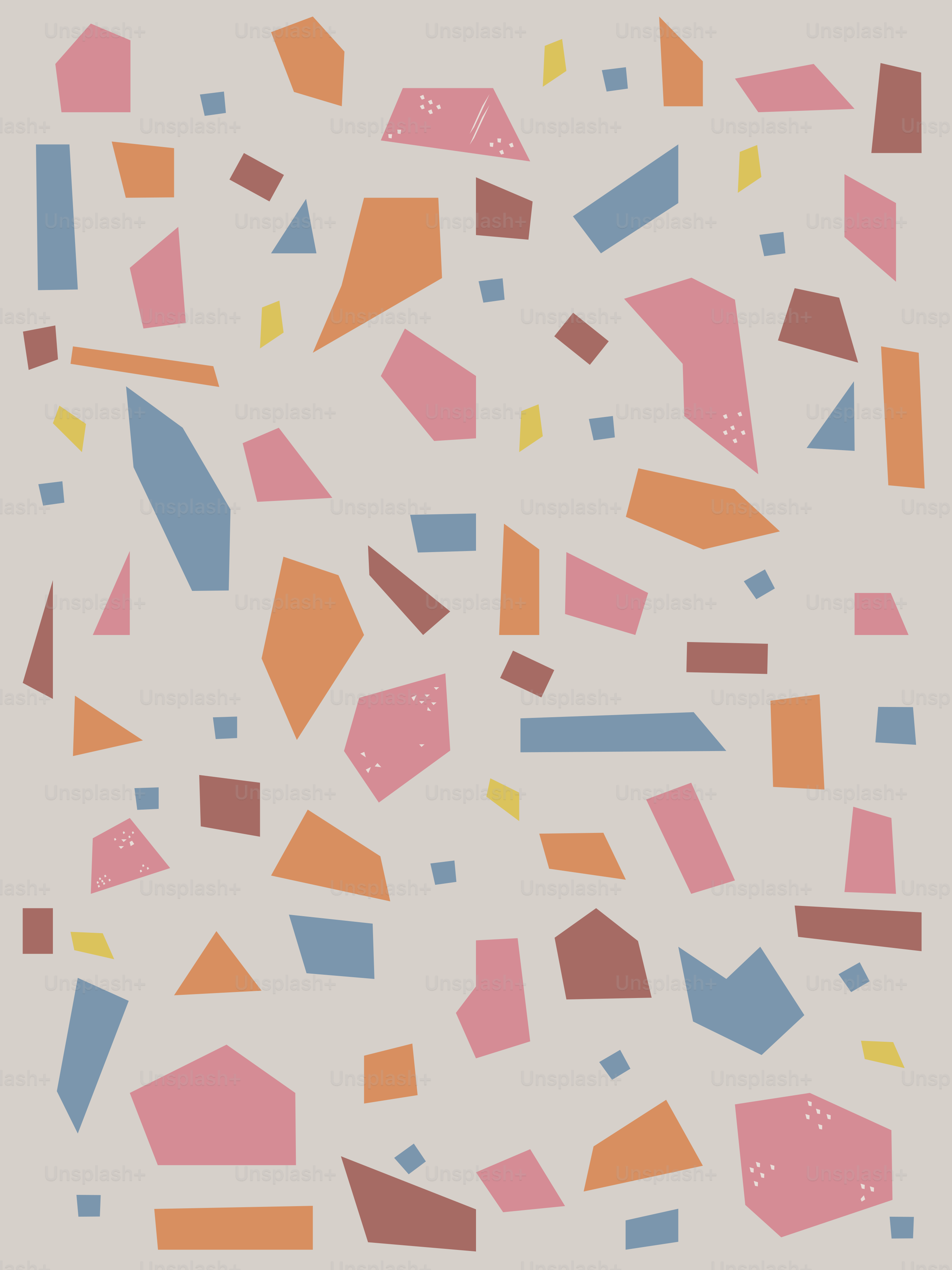 Pola teraso abstrak dengan fragmen geometris berwarna pastel.