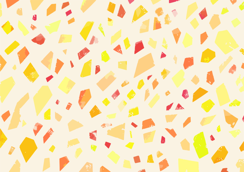 Fond abstrait avec des formes colorées et éparses semblables à des terrazzos.