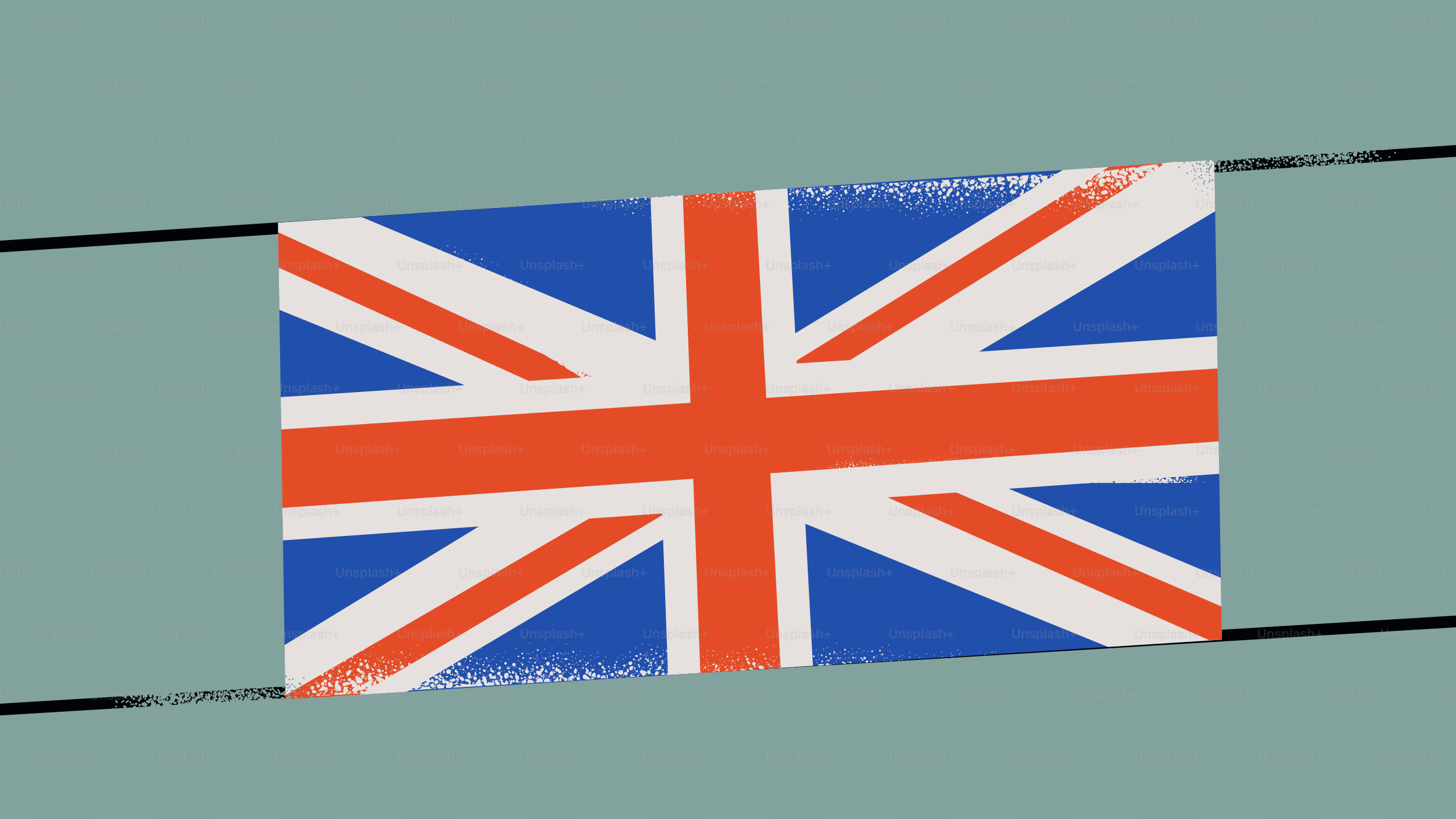 Union Jack-Flagge an einer Schnur