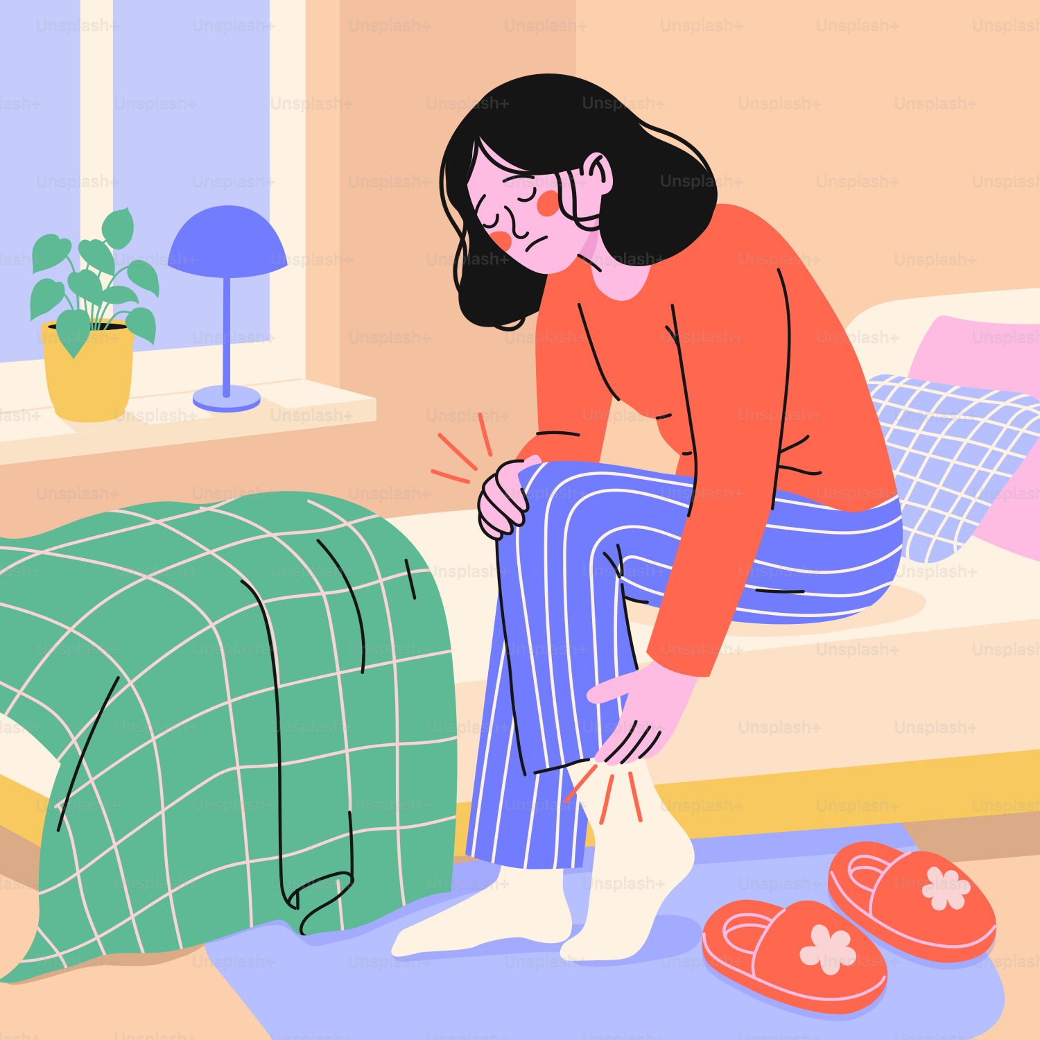 Woman suffering from morning joint stiffness