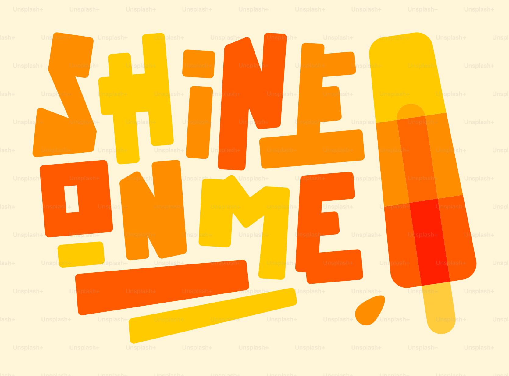Texte « Shine on me » avec une glace à l’orange fondante