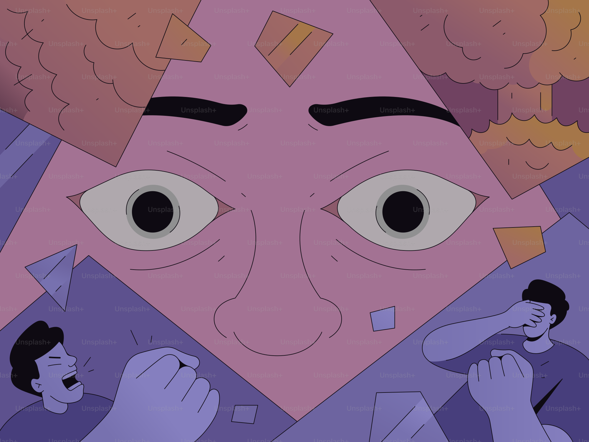 Visage bouleversé qui se brise sous les hurles des gens