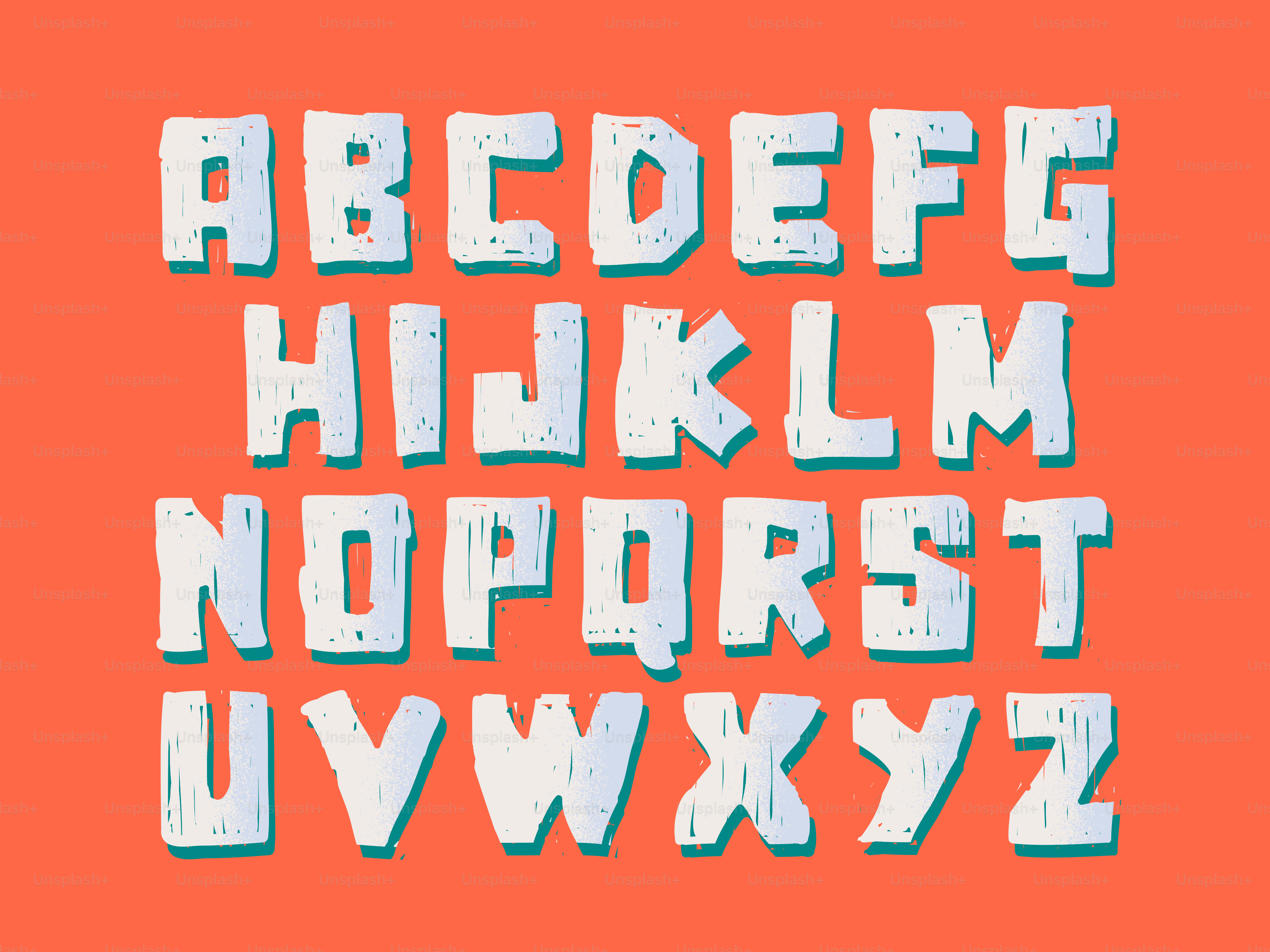 Pink alphabet letters on blue - Vector Illustration on Unsplash+
