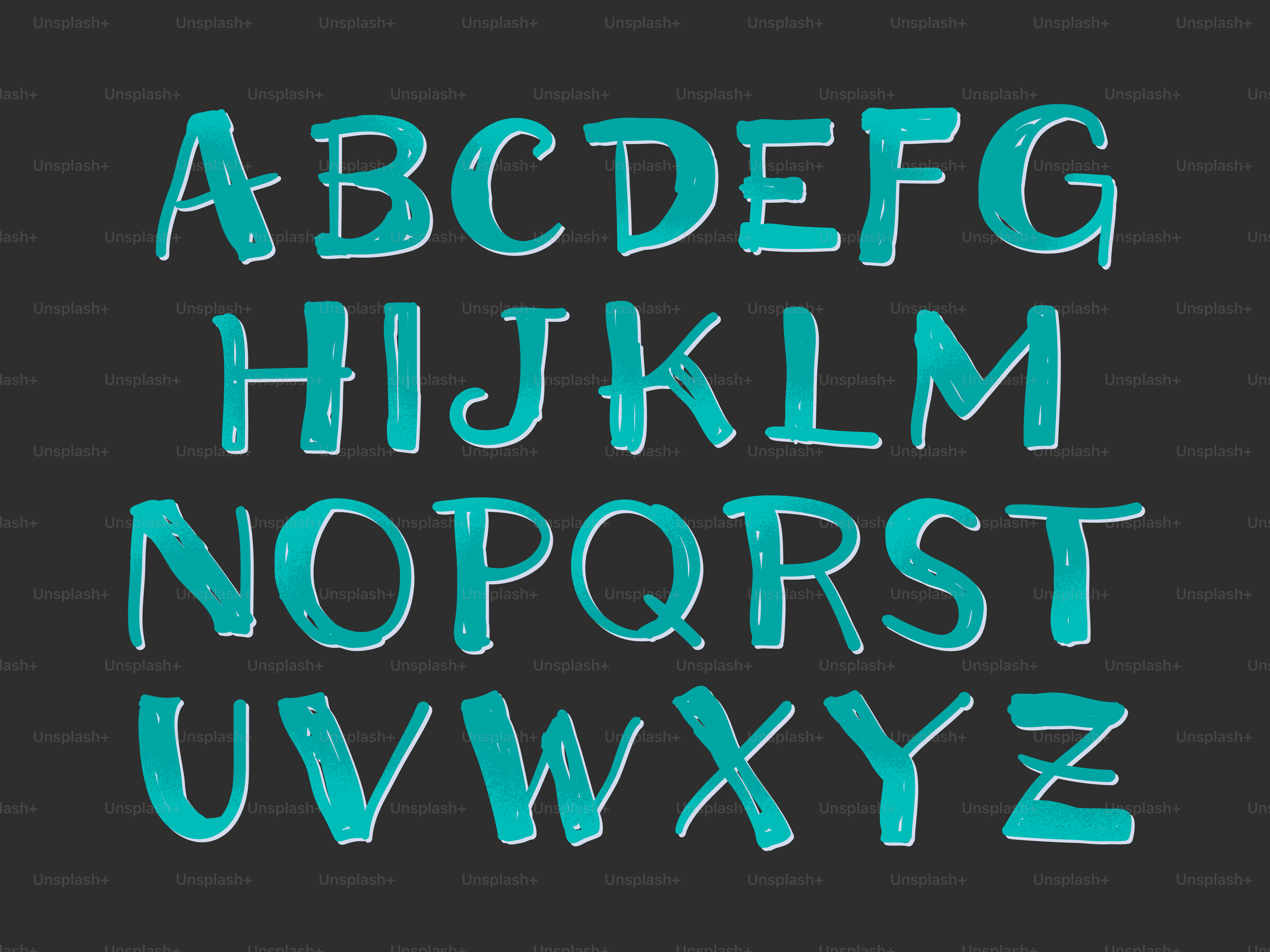 Pink alphabet letters on blue - Vector Illustration on Unsplash+