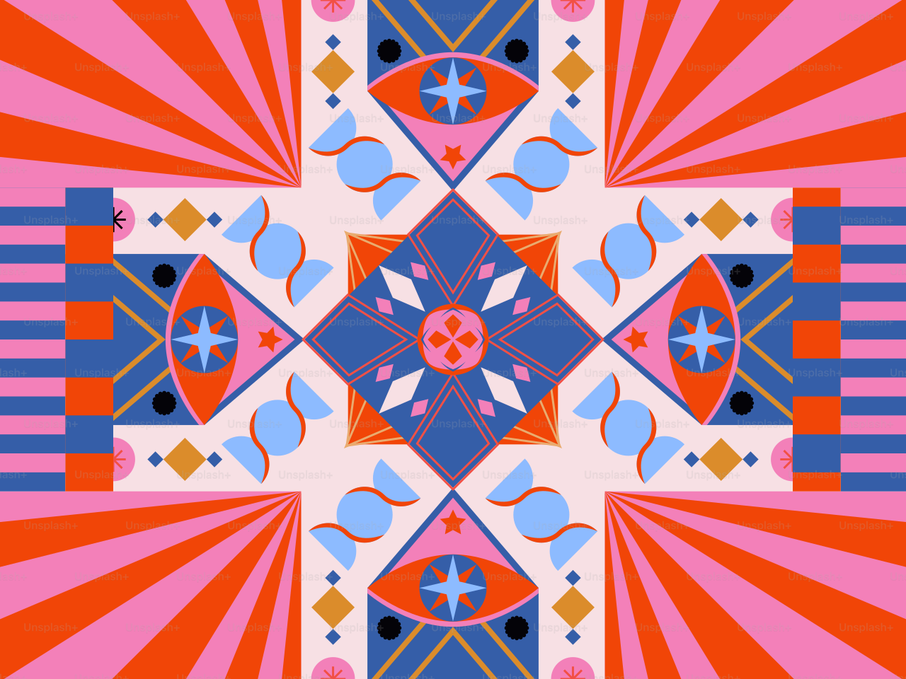 Colorful seamless pattern with lions - Vector Illustration on Unsplash+