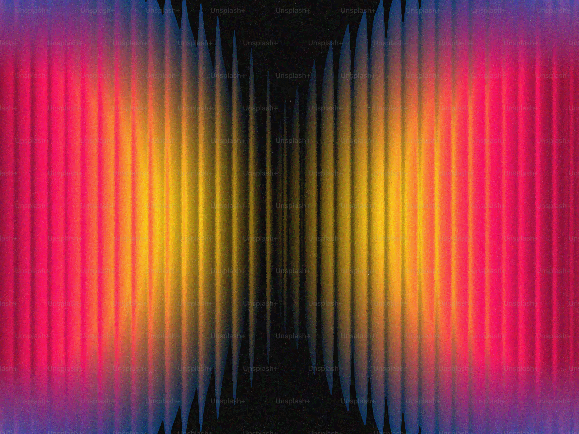 Vertical bands of vibrant orange and pink light against a dark textured background