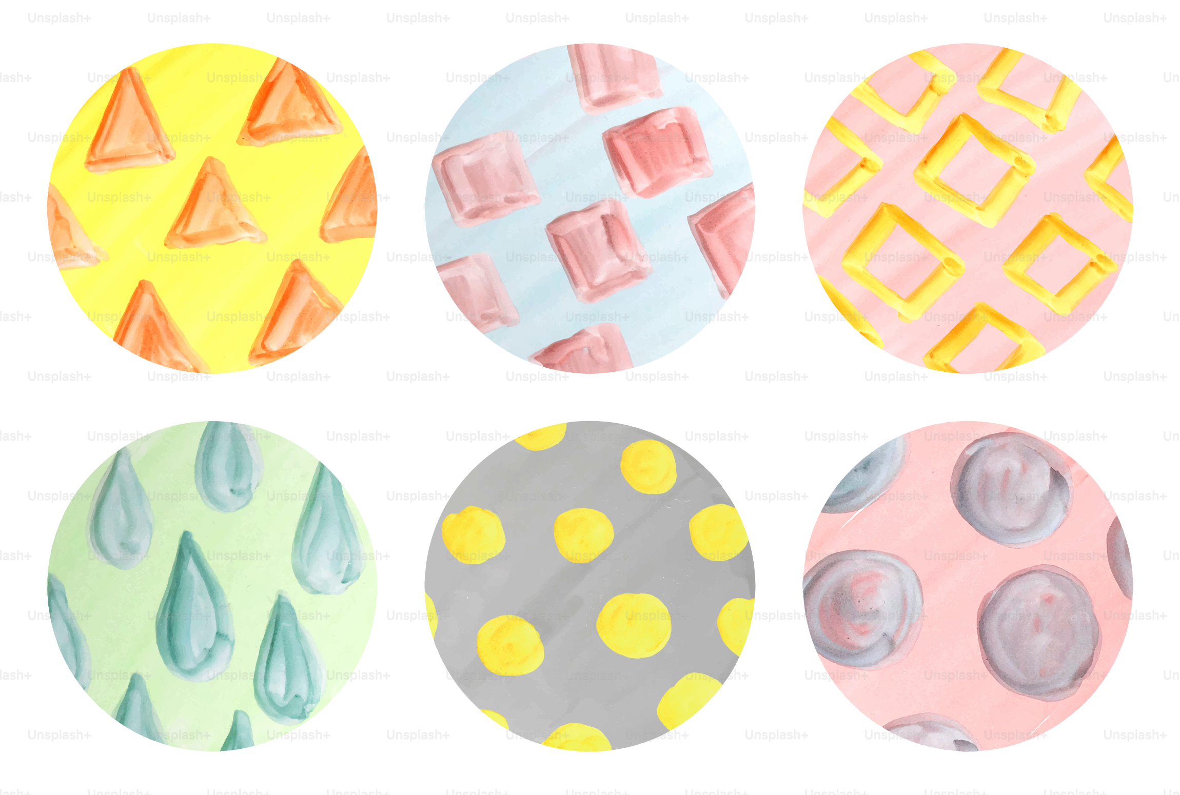 Colorful watercolor paint circles - Vector Illustration on Unsplash+