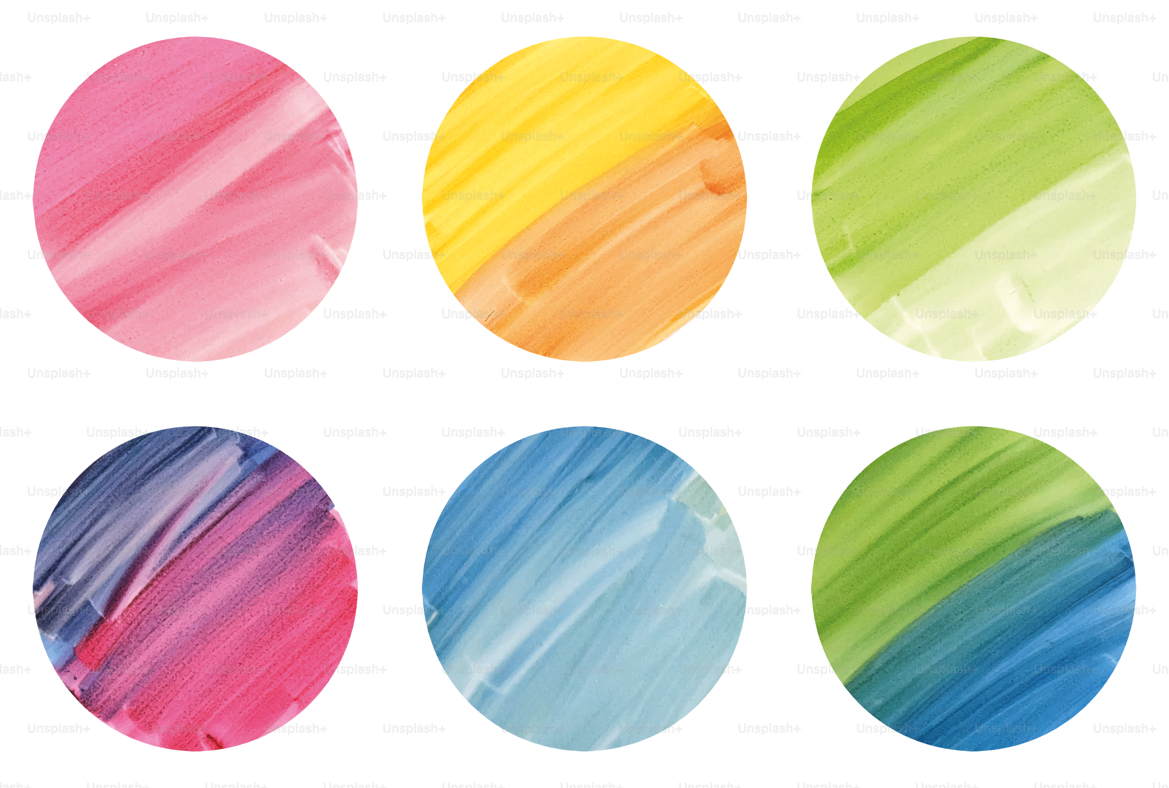 Colorful watercolor paint circles - Vector Illustration on Unsplash+