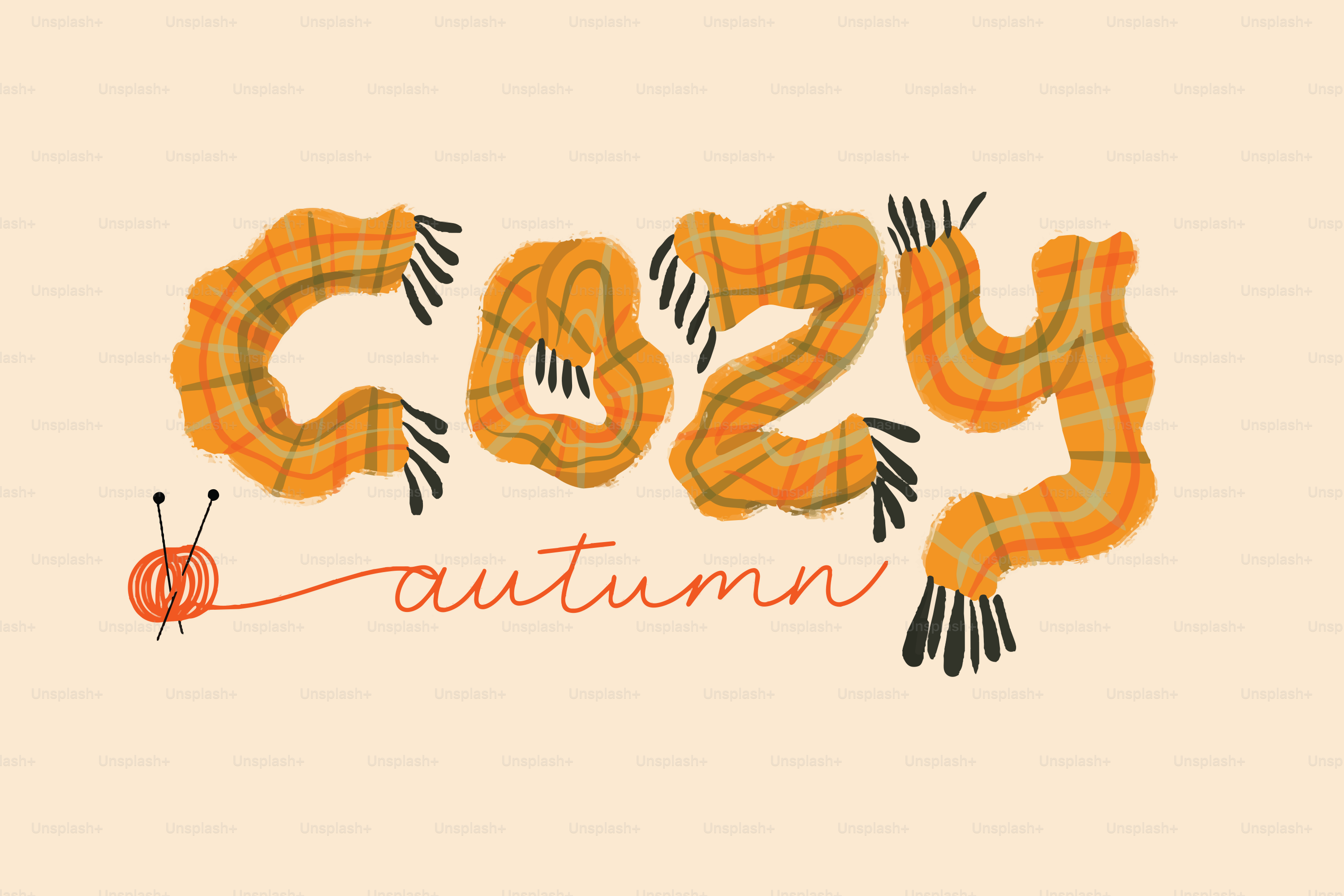 Pumpkin word with autumn leaves - Vector Illustration on Unsplash+