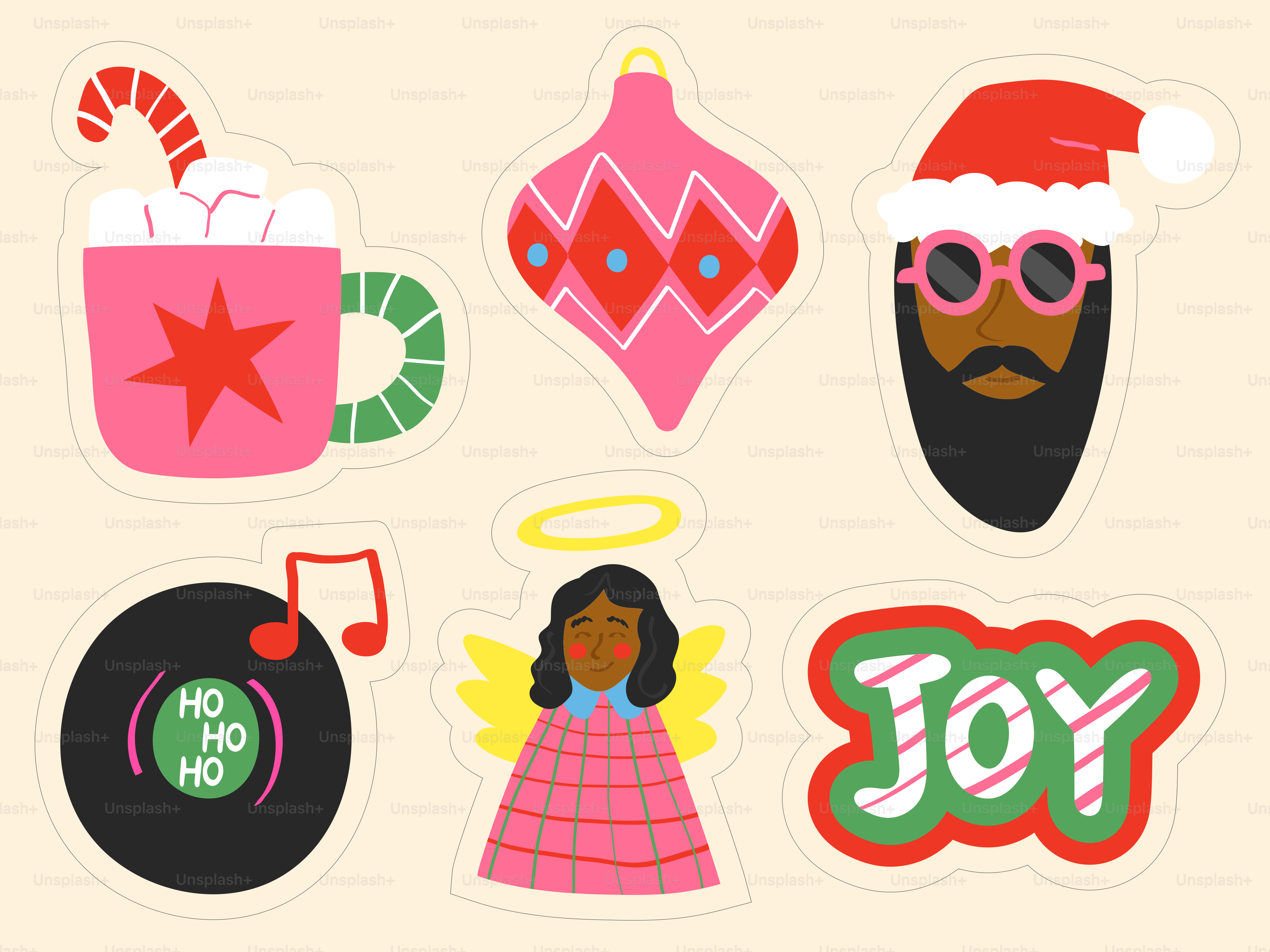 Pack d’autocollants de fête au teckel - Illustration vectorielle sur ...
