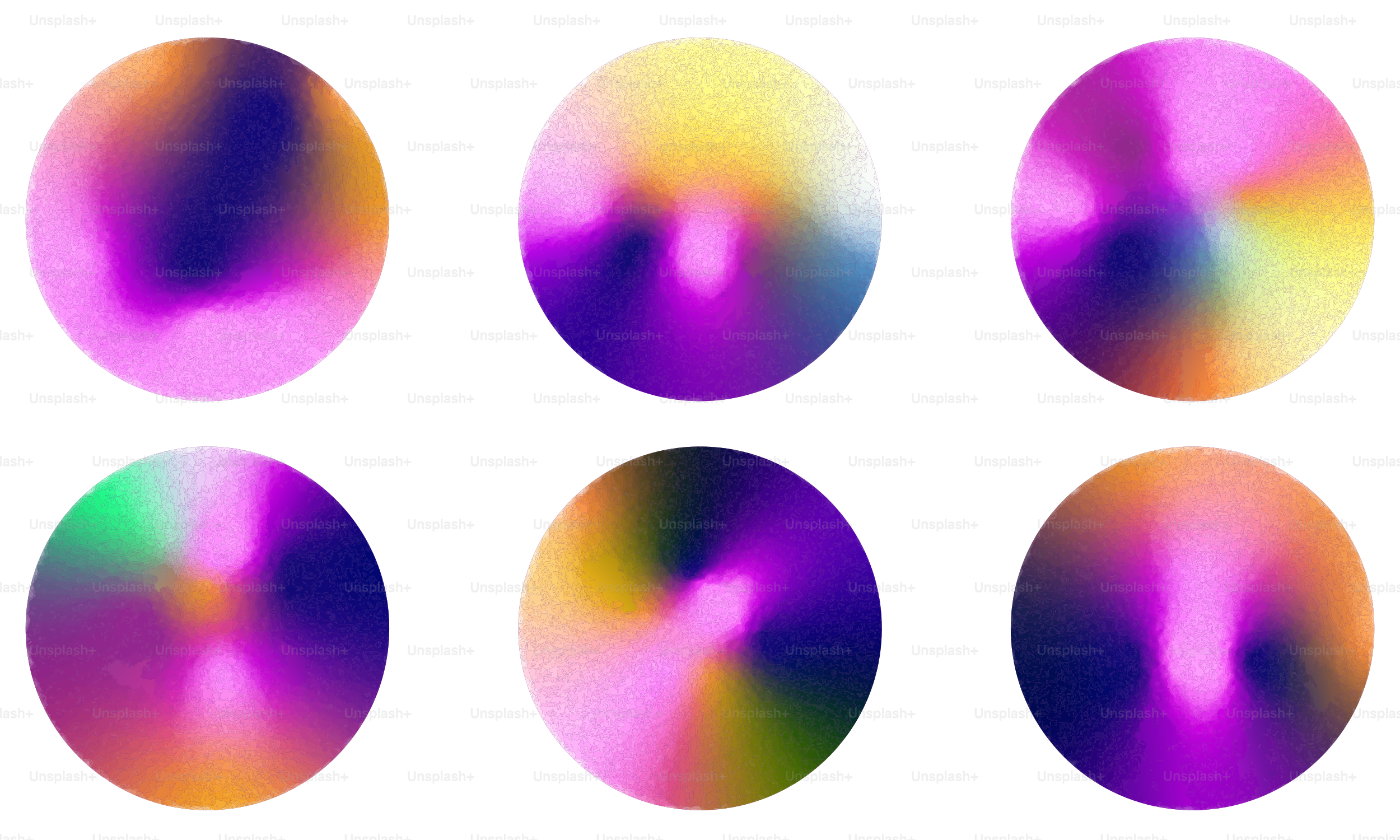 Six circular vibrant color gradients - Vector Illustration on Unsplash+