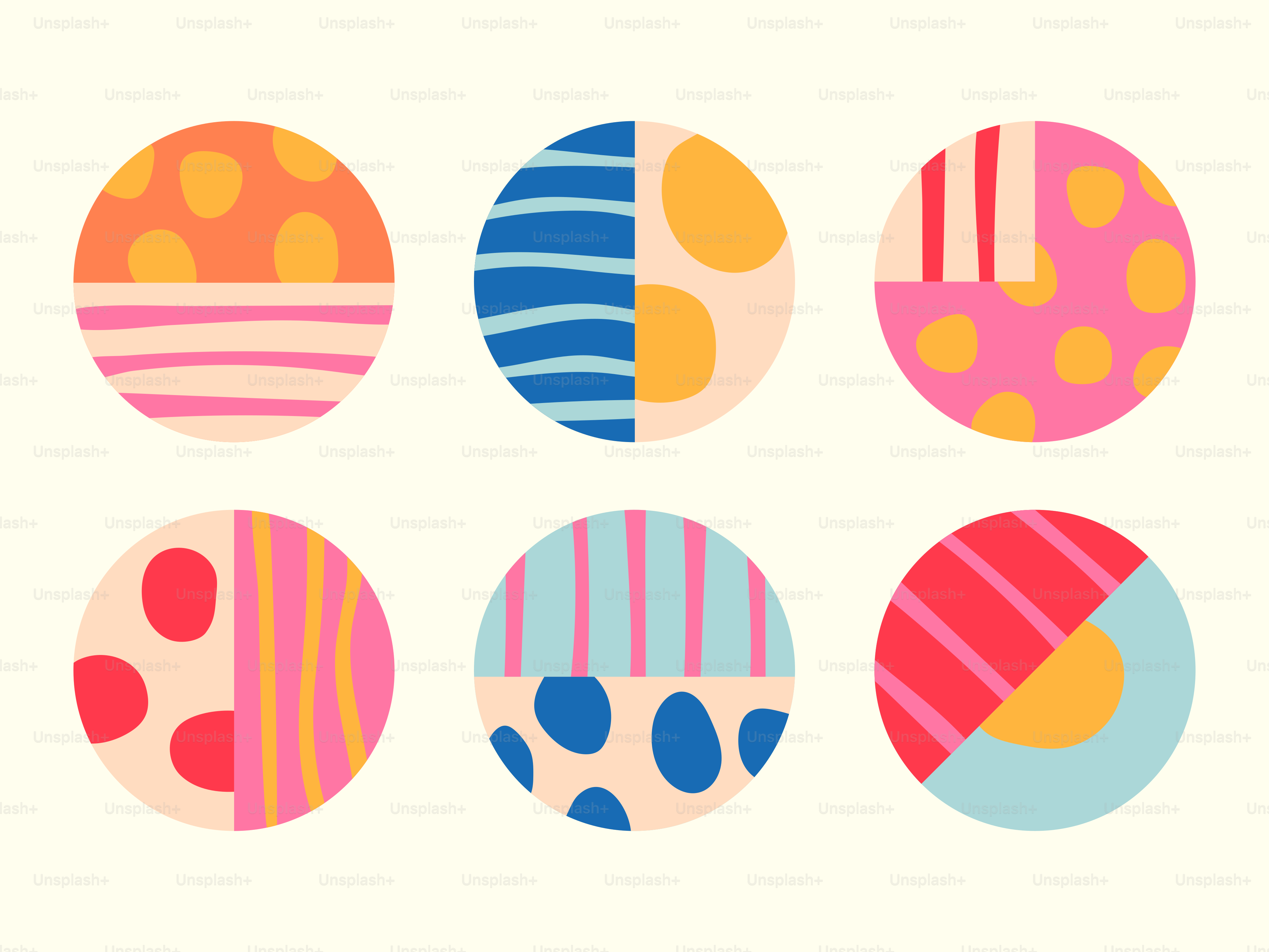 Floral and berry circular icons - Vector Illustration on Unsplash+